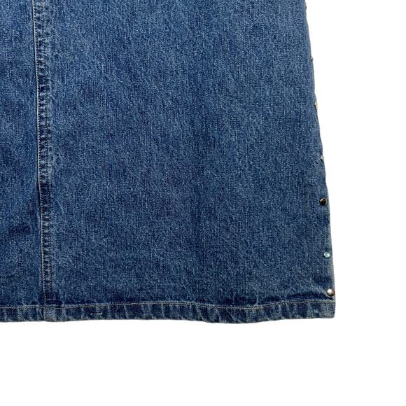 90s Vintage Faded Glory Denim Skirt Side Studs Retro Size 12 - Picture 5 of 7